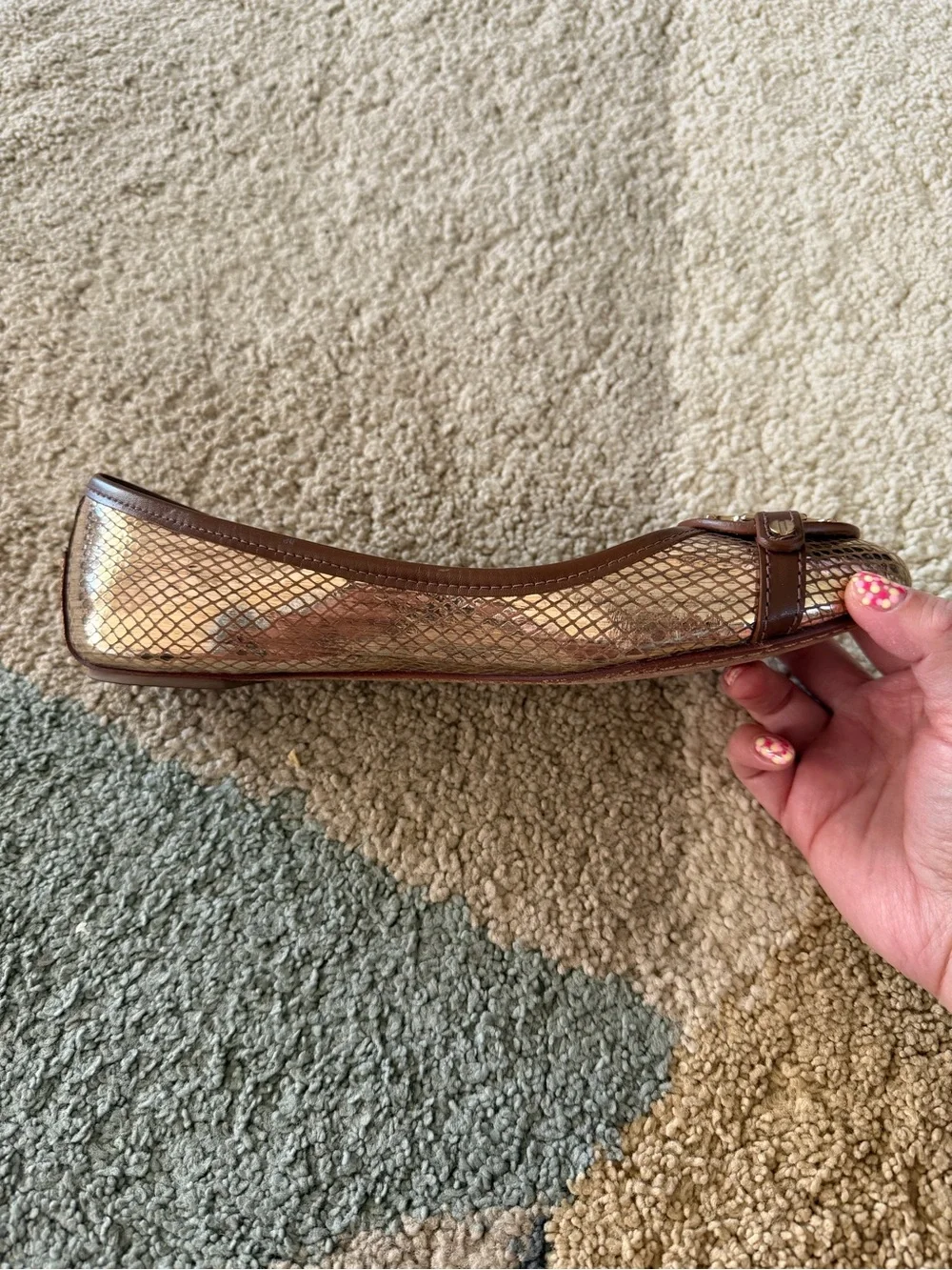 Tory Burch Aaden Ballet Mirror Snake Print Flats